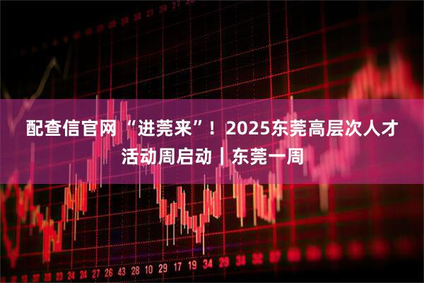 配查信官网 “进莞来”！2025东莞高层次人才活动周启动｜东莞一周