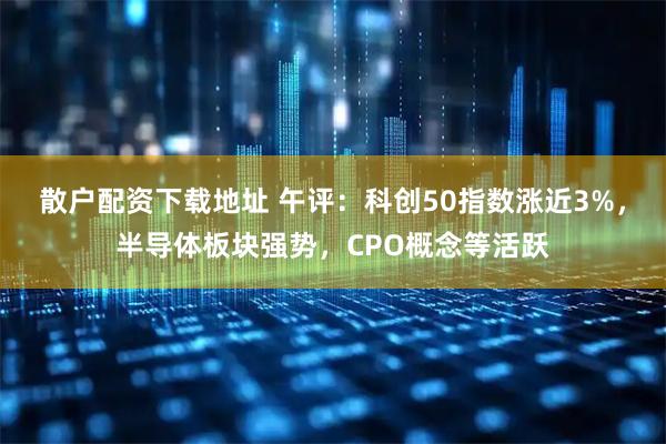 散户配资下载地址 午评：科创50指数涨近3%，半导体板块强势，CPO概念等活跃