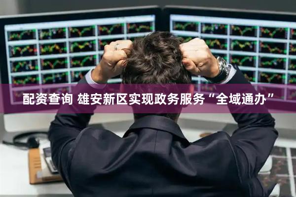 配资查询 雄安新区实现政务服务“全域通办”